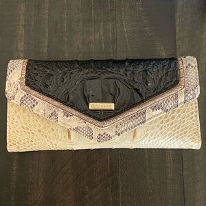 BRAHMIN Rockville Collection Veronica Ivory Iguana Envelope Wallet- NWOT